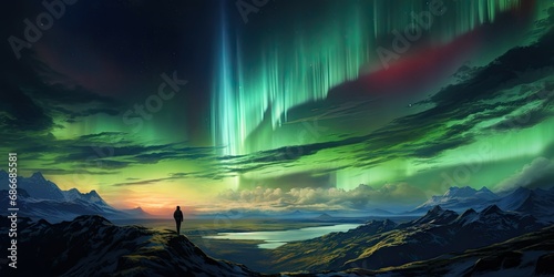 Nortern lights, very beautiful, colorful lights photo