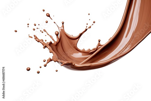 Chocolate milk splash isolated on white background