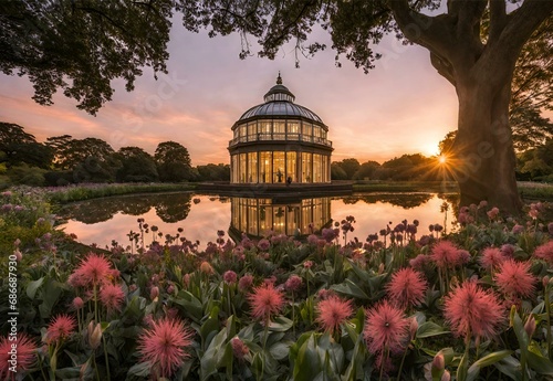Sundown Serenade: Kew Gardens' Botanical Beauty at Sunset photo