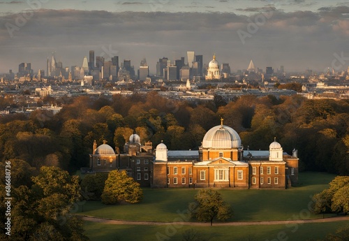 Sunrise Symphony: Greenwich Royal Observatory Overlooking the City