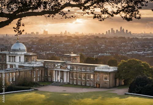 Sunrise Symphony: Greenwich Royal Observatory Overlooking the City