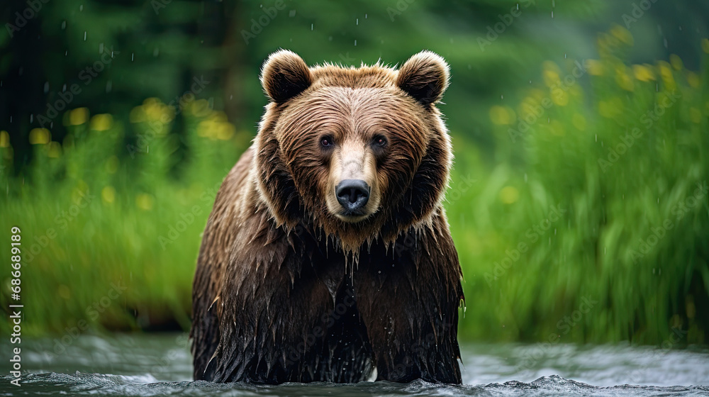 Brown bear in a river Brown bear in a river