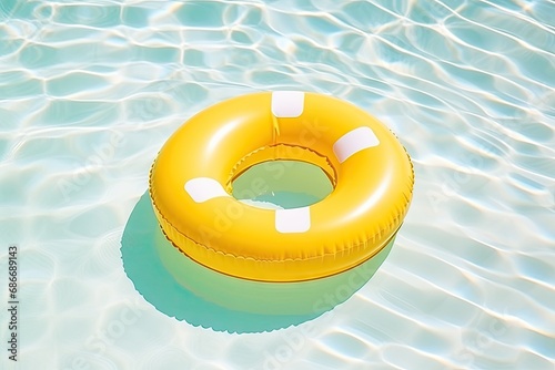 Yellow Swim ring, Inflatable rubber toy for water