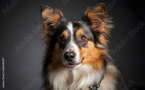 portrait of dog brown white black colors ai generative © ike