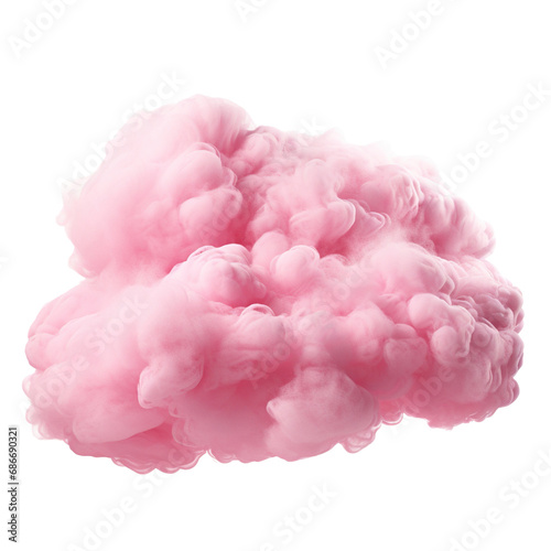 A beautiful pink cloud isolated on white background