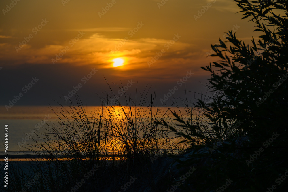 Cloudy sky over Baltic sea.