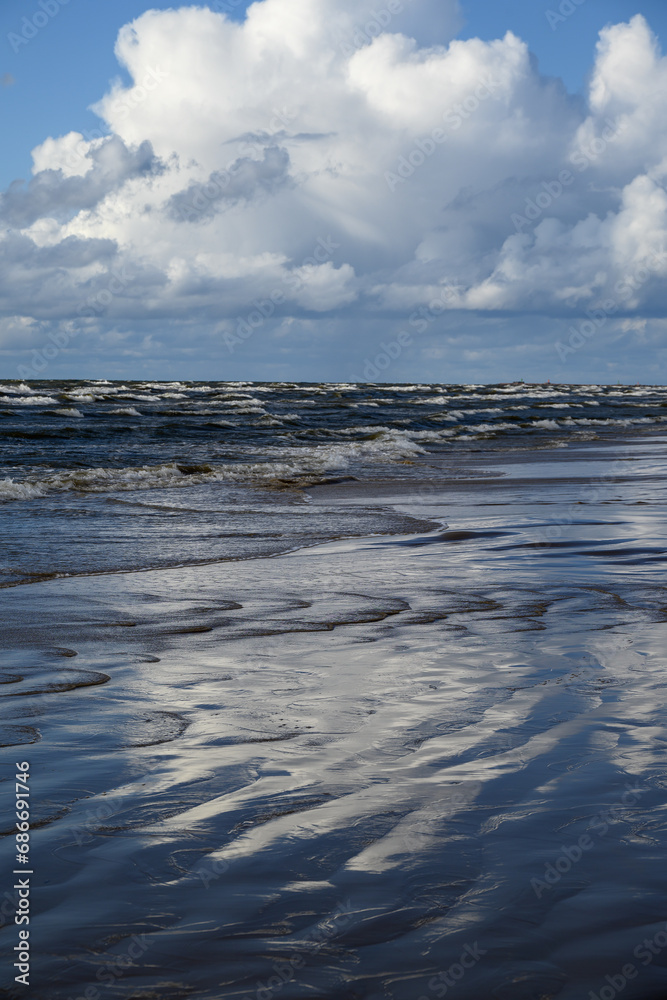 Cloudy sky over Baltic sea.