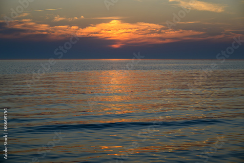 Cloudy sky over Baltic sea.