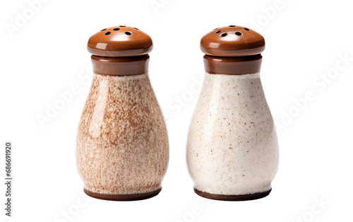 : Salt and Pepper Pottery Elegance Isolated on Transparent Background PNG.