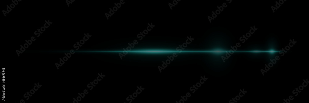 Abstract laser beam. Isolated on a black background. Vector illustration. The effect of lighting and glare.