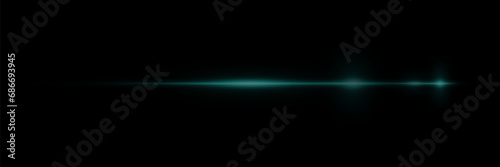 Abstract laser beam. Isolated on a black background. Vector illustration. The effect of lighting and glare.