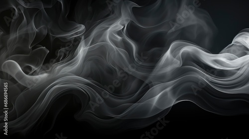 Abstract Fog Smoke Move On Black, Comic background, Background Banner