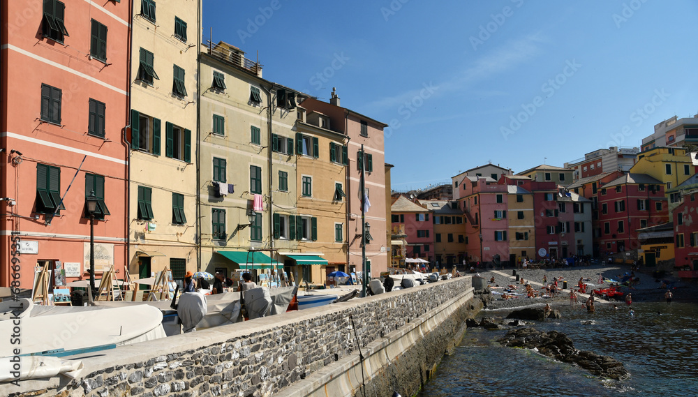 Boccadasse is a picturesque seaside village in the heart of Genoa. From the terrace of the Church of Sant'Antonio you can admire the view of the sea and the village.