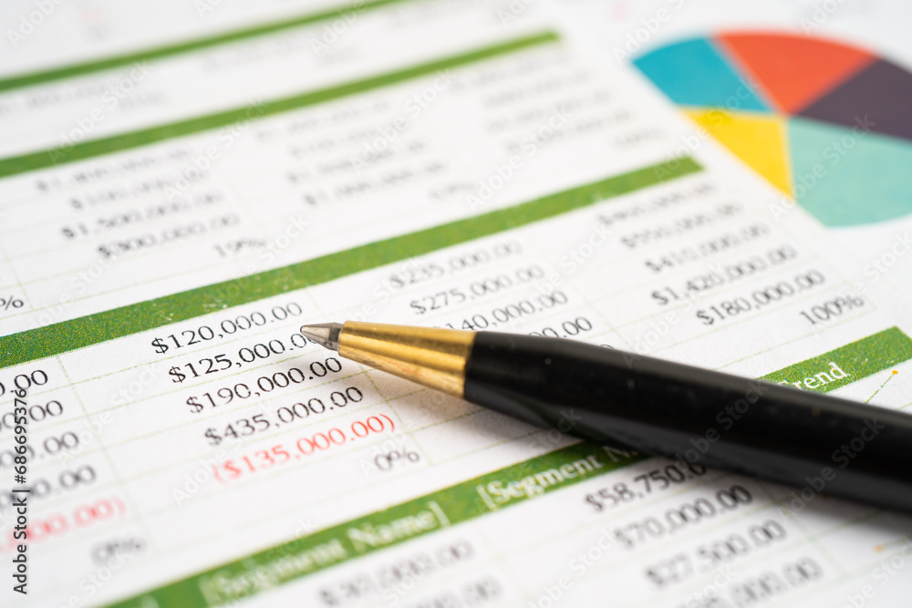 Pen on chart or graph paper. Financial, account, statistics and business data concept. Pen on chart or graph paper. Financial, account, statistics and business data concept.