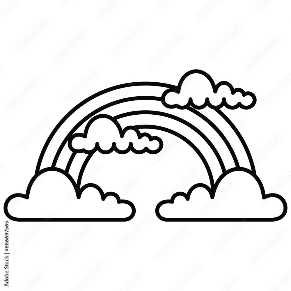 Fototapeta premium Rainbow icon design, illustration design