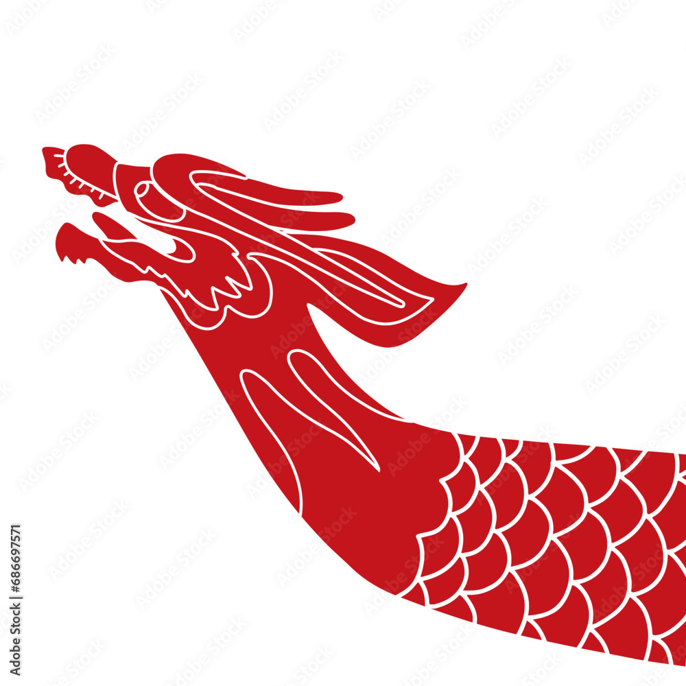 Flat design dragon silhouette illustration, Dragon logo template ...