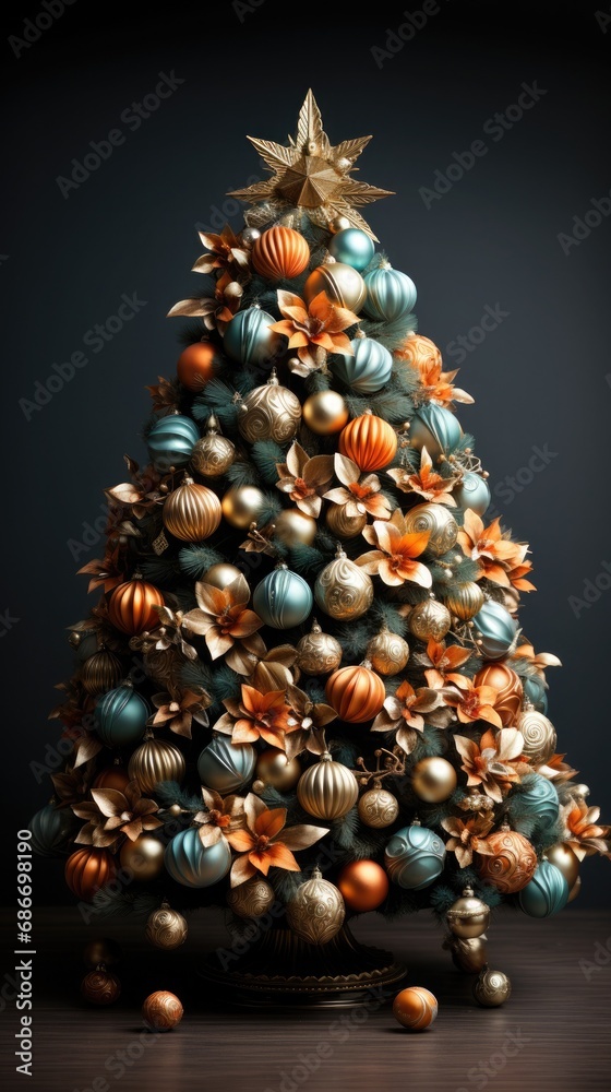 A fully ornamented Christmas tree A fully ornamented Christmas tree