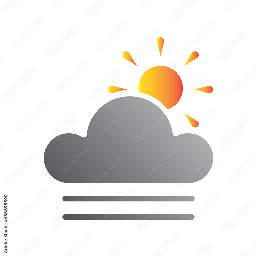 fog day icon simple and cute design art eps 10 fog day icon simple and cute design art eps 10
