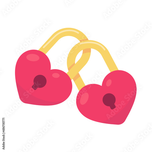 Pink heart lock with key for unlocking love feelings on Valentine's Day.