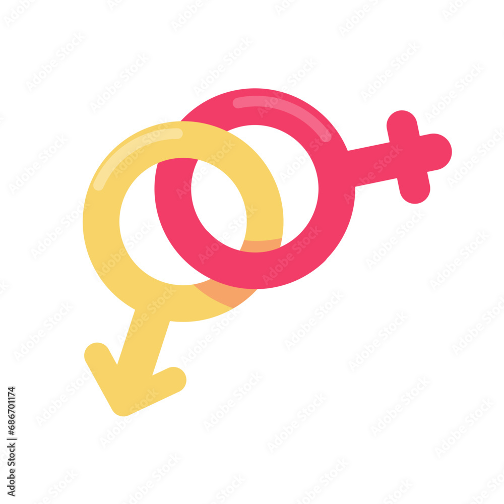 Male and female symbols intertwined. Valentine's Day couple concept Male and female symbols intertwined. Valentine's Day couple concept