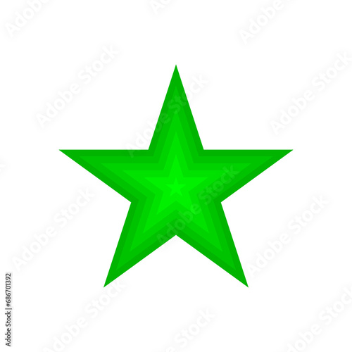 Green Christmas star icon illustration vector. 3d star shape logo isolated on white background.
