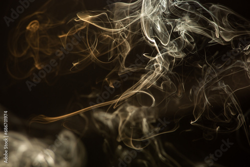 Slika na platnu White smoke lingering on black background