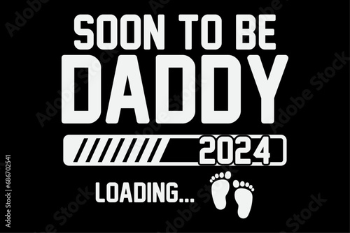 Soon To Be Daddy Est 2024 New Dad Pregnancy Father's Day Shirt Design