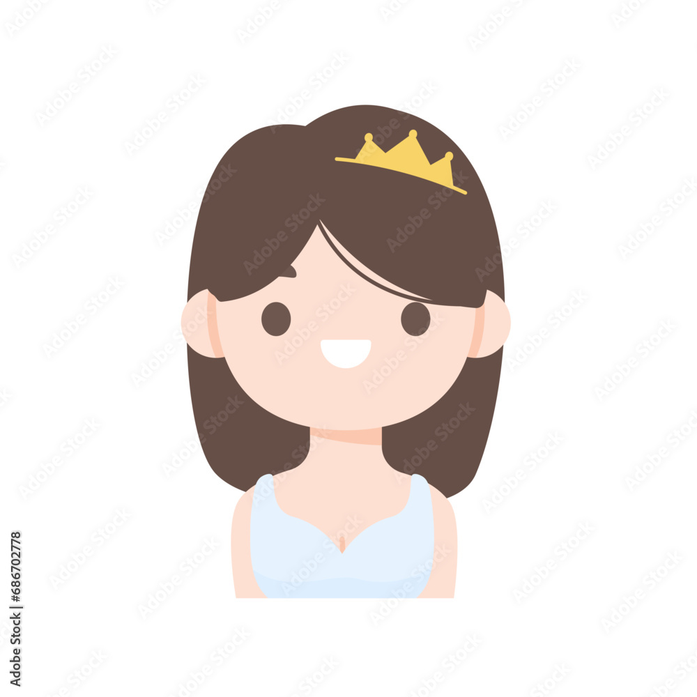Cartoon bride wearing a white dress at the wedding ceremony Cartoon bride wearing a white dress at the wedding ceremony