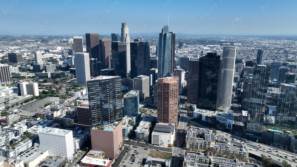Offices Towers At Los Angeles In California United States. Business Travel Landscape. Highrise Buildings. Offices Towers At Los Angeles In California United States. 