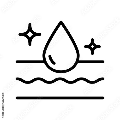 Excellent water absorption sheet line icon. Used for advertising Baby and adult diapers, lining pads, pet absorbent pads, sanitary napkins. Water resistant material simple outline sign.