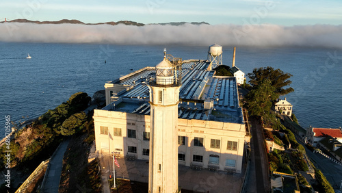 Alcatraz Island At San Francisco In California United States. Nature Island Prison. Tourism Landmark. Alcatraz Island At San Francisco In California United States. 