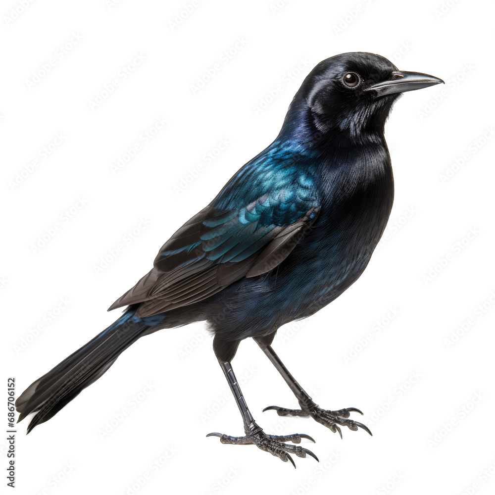 Obraz premium Common Grackle isolated on transparent background