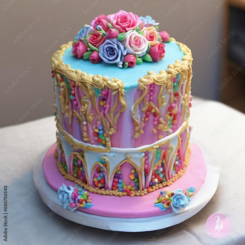 birthday cake with candles
