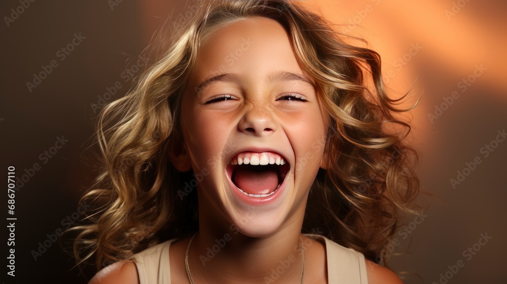 Candid Portrait Young Girl Laughing After, Background HD For Designer Candid Portrait Young Girl Laughing After, Background HD For Designer