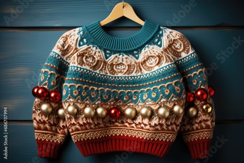 Hand made knitted Christmas ugly jumper