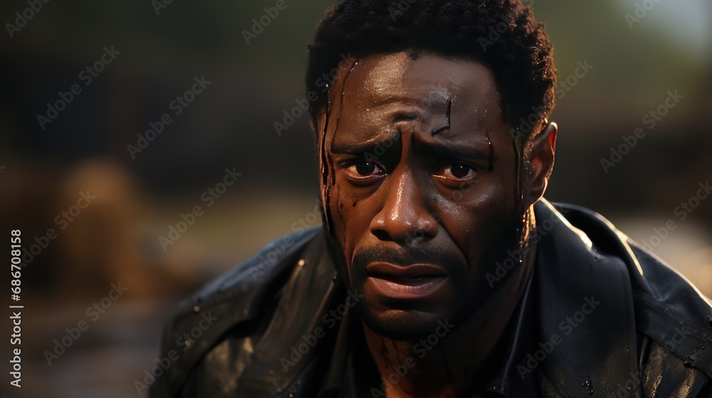 Depression Concept Portrait Upset African American, Background HD For Designer Depression Concept Portrait Upset African American, Background HD For Designer