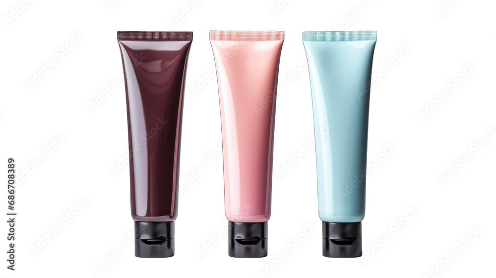 Set of Facial Cleanser Tubes Isolated on Transparent or White Background, PNG Set of Facial Cleanser Tubes Isolated on Transparent or White Background, PNG