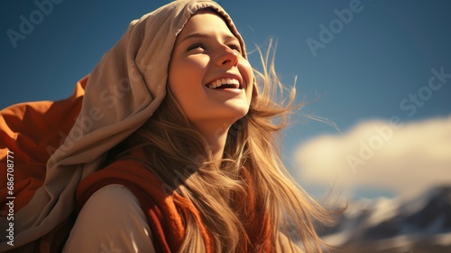 Happy Teenage Muslim Girl Meets New, Background HD For Designer