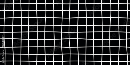 Black and white checkered seamless pattern hand drawn in doodle style. Great for textiles, fashion, home decor, clothing, stationery, crockery and more.