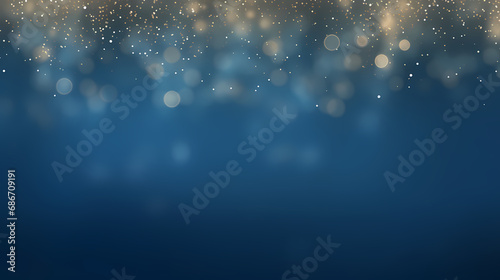 golden lights on blue background christmas card,bright decoration for merry xmas greeting message.Elegant holiday season christmas card.Copy type space for text or logo