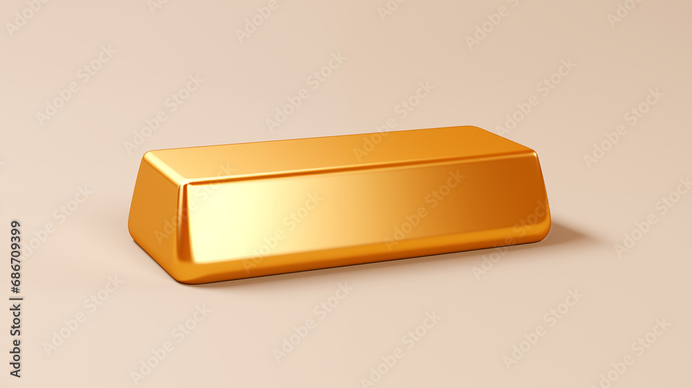 A piece of gold 3d clay style A piece of gold 3d clay style