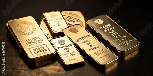 A collection of gold bars with different global mint markings, showcasing the diversity of gold investments