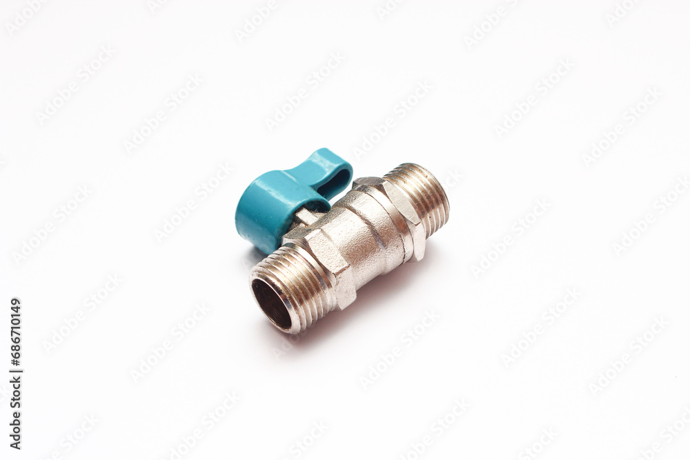 Plumbing fitting isolated on a white background, closeup of photo Plumbing fitting isolated on a white background, closeup of photo