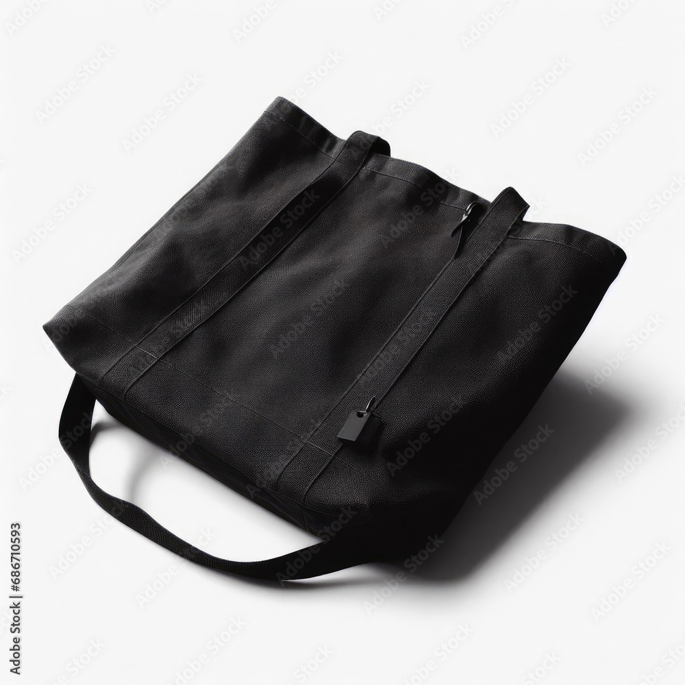 Naklejka premium black handbag shopper in white