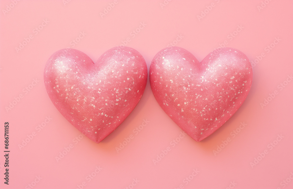 Valentine's Day Celebration with Pink and Red Balloons on Rose Background
