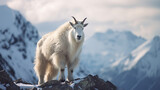 Mountain goat in the snow