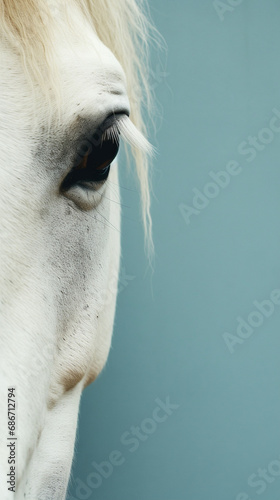 Ultra minimalism photography of a horse  pastel color phone background created with Generative Ai