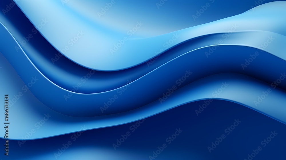 abstract blue background with smooth wavy lines. 3d render