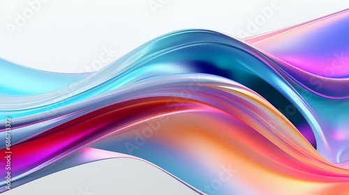Colorful Liquid metallic wavy background. 3d rendering, 3d illustration. © shameem