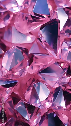 shiny illuminating pink holographic raw crystals diamonds wallpaper background portrait manifestation fengshui new age 